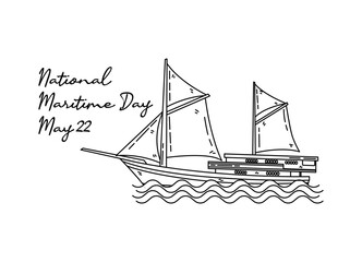 line art of national maritime day good for national maritime day celebrate. line art. illustration.