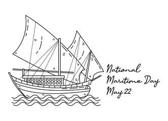 line art of national maritime day good for national maritime day celebrate. line art. illustration.