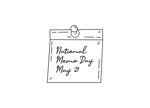line art of national memo day good for national memo day celebrate. line art. illustration.
