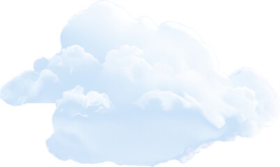 white puffy cloud isolated on transparent background
