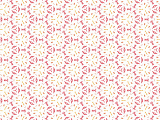 Red and Yellow Abstract Mandala or Ikat Wallpaper Pattern Background