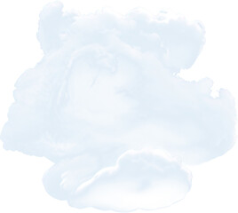 white puffy cloud isolated on transparent background