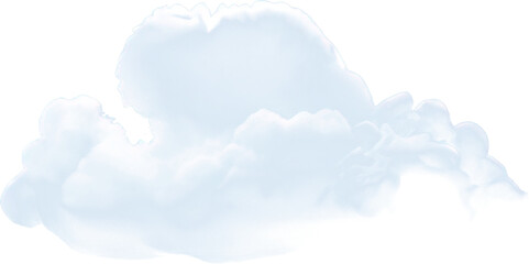 white puffy cloud isolated on transparent background