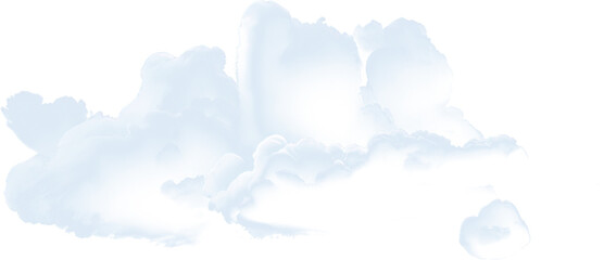 white puffy cloud isolated on transparent background