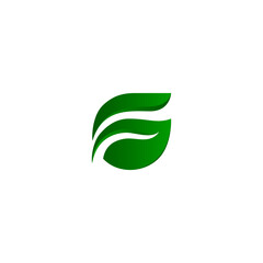 letter G and leaf vector design for icon,symbol or logo. logo initial letter G