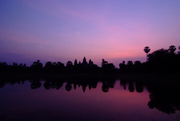 Fototapeta premium Sunrise at Angkor Wat is a Buddhist temple complex in Siem Reap, Cambodia