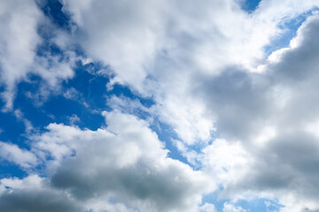 Naklejka na ściany i meble Clear sky clouds azure white cirrus clouds cumulus panorama scenery
