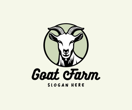 Goat farm logo design vector 