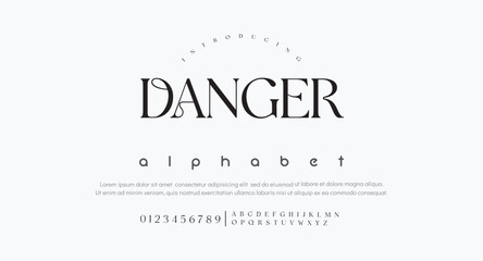 Lettering Minimalist Fashion. Elegant alphabet letters serif font and number. Typography fonts regular uppercase, lowercase.