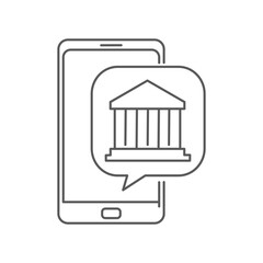 Mobile banking icon on white background - editable vector illustration.