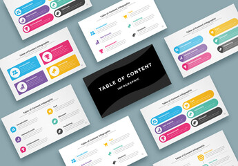 Data Table Layout with Colorful Elements Infographic