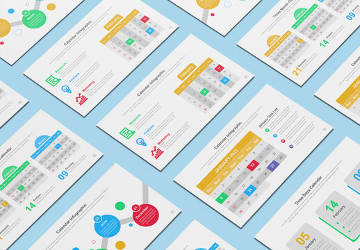 Business Annual Overview Calendar Infographics