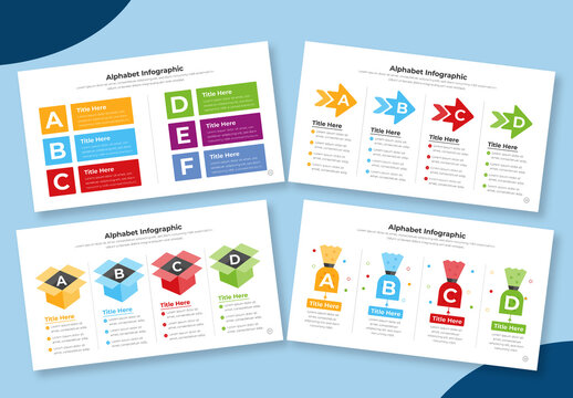 Info Chart Infographic Layout with Alphabet Accents