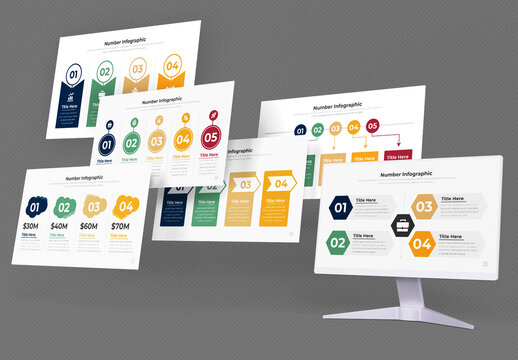 Number Infographic Presentation with clean shapes