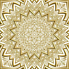 金細工のようなエフェクトのマンダラ風パターンアートワーク