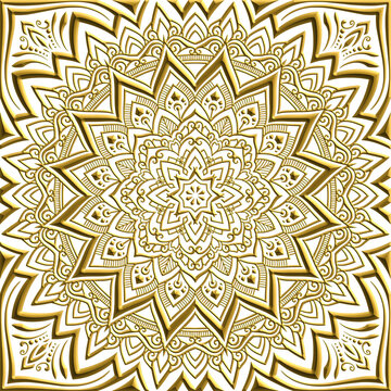 金細工のようなエフェクトのマンダラ風パターンアートワーク