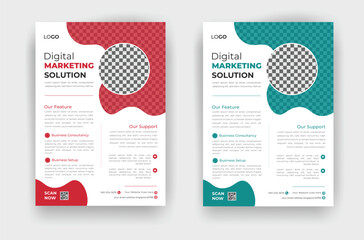 Modern and minimal clean business corporate flyer design template for your professional business work