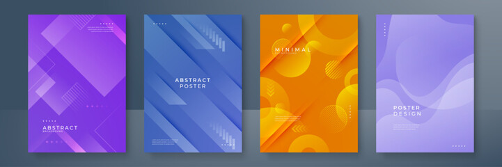Fototapeta premium Minimal geometric colorful geometric shapes light technology background abstract design.