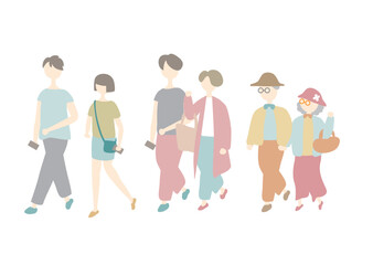 ベクター素材：family_3世代な人々_02_大きなこどもたち