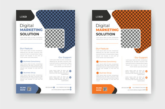 Modern and minimal clean business corporate flyer design template for your professional business work