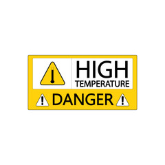 Danger High Temperature Symbol Sign, Vector Illustration, Isolate On White Background Label