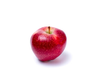 Red apple isolated on white background. Ripe fresh apples clipping path