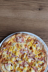 Pizza on background for menu pizzeria