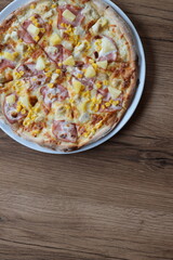 Pizza on background for menu pizzeria