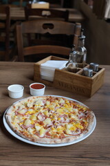 Pizza on background for menu pizzeria