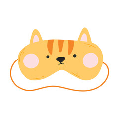 Mask for sleep. Vector illustration. Flat style. Cartoon sleep mask in the form of cats.