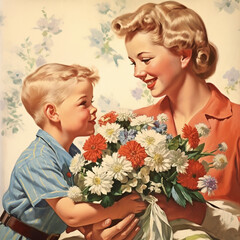 portrait of a couple with flowers