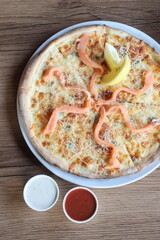 Pizza on background for menu pizzeria