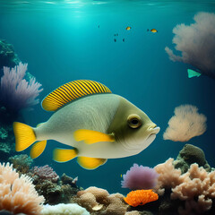 Obraz na płótnie Canvas Marine fish on transparent background