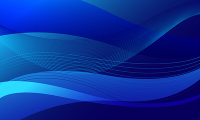 blue lines curve wave with soft gradient abstract background