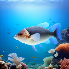 Fototapeta premium Marine fish on transparent background