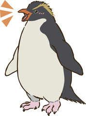 喜ぶイワトビペンギン