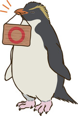 丸マークを持つイワトビペンギン