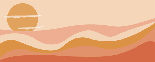 Hand drawn line with line wave pattern vector. Abstract template with geometric pattern.