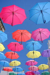 Fototapeta na wymiar Colourful Umbrellas Portugal