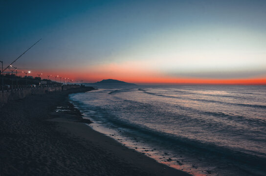 sunset over the beach
