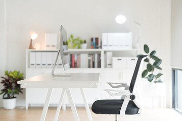 Office room with modern computer on table.