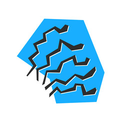 Simple and abstract icon with jagged graph line pattern