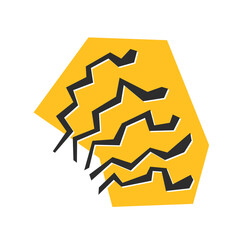 Simple and abstract icon with jagged graph line pattern
