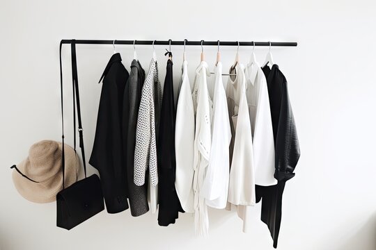 minimalist wardrobe with simple and classic pieces that can be worn together or separately, created with generative ai