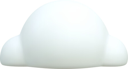 3d render cartoon white cloud shapes for games, animations, web
