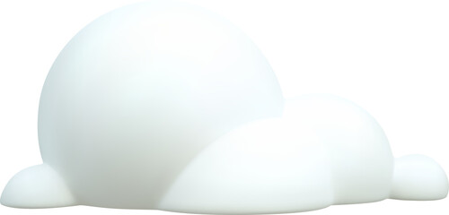 3d render cartoon white cloud shapes for games, animations, web