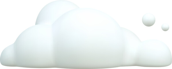 3d render cartoon white cloud shapes for games, animations, web