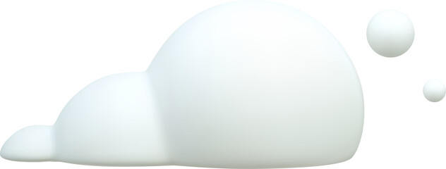 3d render cartoon white cloud shapes for games, animations, web