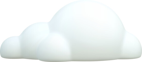 3d render cartoon white cloud shapes for games, animations, web