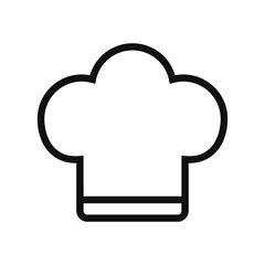 Chef Hat Outline Style Icon Isolated Vector Illustration
